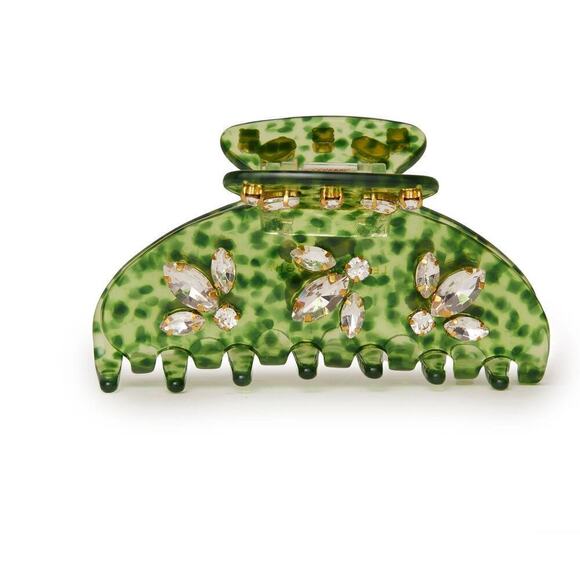 Lele Sadoughi 14k Gold Crystal Acetate Claw Clip Green NWT main image 8